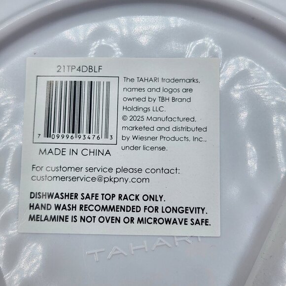TAHARI 4 pc Melamine 10in Dinner Bowl Set Scalloped  Tropical Lemon Floral NEW - Picture 3 of 5